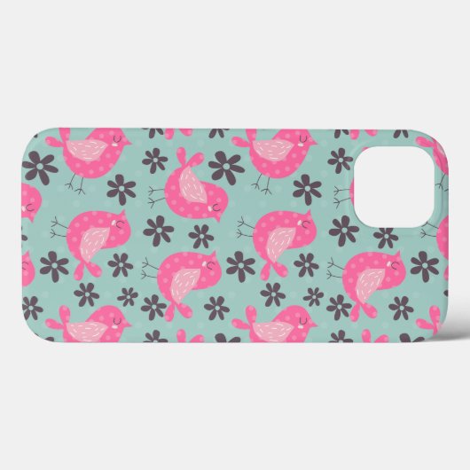 水玉模様の鳥花 Case-Mate iPhoneケース (裏面 (横))