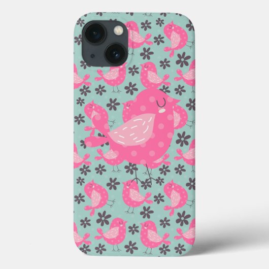 水玉模様の鳥花 Case-Mate iPhoneケース (裏面)