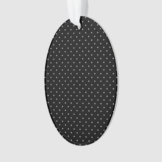 水玉模様の黒クリック色カスタマイズ オーナメント (正面)