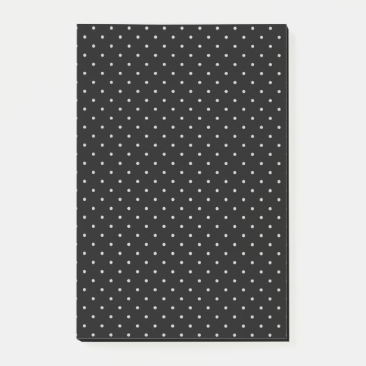 水玉模様の黒クリック色カスタマイズ ポストイット (正面)