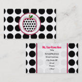 水玉模様のAppleのファッションの先生の名刺 名刺 (正面/裏面)