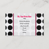 水玉模様のAppleのファッションの先生の名刺 名刺 (裏面)