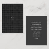 水玉模様のEleganteの灰色 名刺 (正面/裏面)