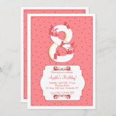 水玉模様のNuber 8の招待状 招待状 (正面/裏面)