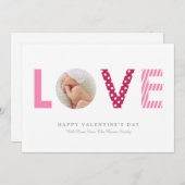 水玉模様は及びピンク|または赤を縞で飾ります 招待状 (正面/裏面)