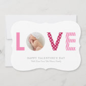 水玉模様は及びピンク|または赤を縞で飾ります 招待状 (正面)