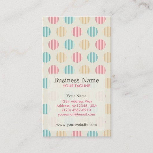 水玉模様アポイントメント名刺 予約カード (正面)