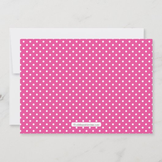 水玉模様アルファベット第5誕生日パーティーの招待 招待状 (裏面)