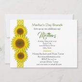 水玉模様アンドサンフラワーズマザーズデイ招待状 招待状 (正面)