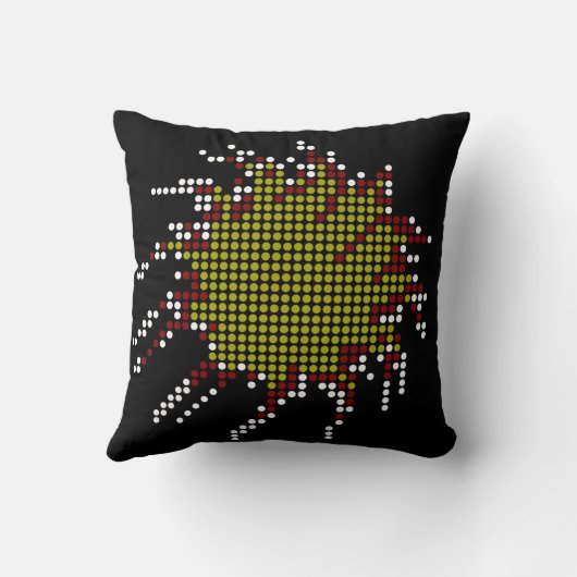 水玉模様アートデザイン抽象芸術枕 クッション (裏面)