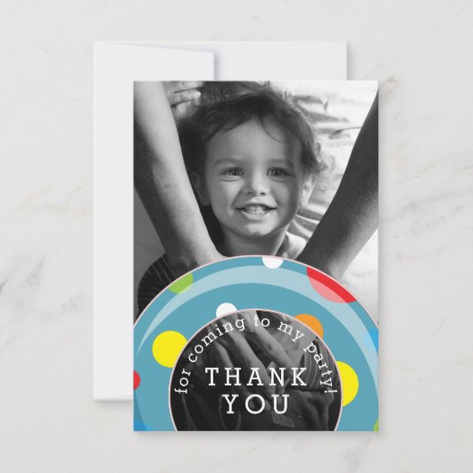 水玉模様インナーチューブサマーキッズサンキュー サンキューカード (正面)