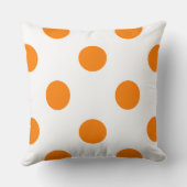 水玉模様イン白オンオレンジ クッション (裏面)