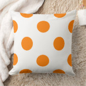 水玉模様イン白オンオレンジ クッション (ブランケット)