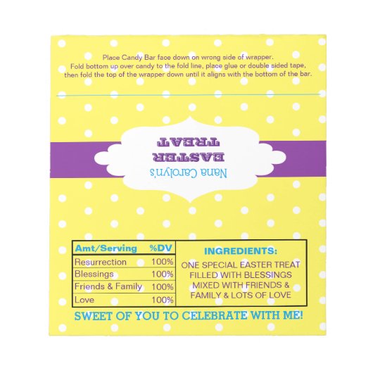 水玉模様イースタートリートビーフキャンディラッパー ノートパッド (正面)