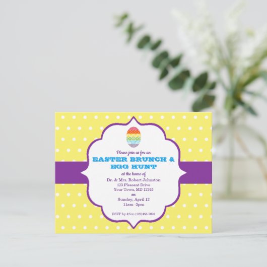 水玉模様イースター 招待状 (スタンド正面)