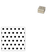 水玉模様ウッドスタンプ（ダークグレー&ソフトピンク） ラバースタンプ (押印)