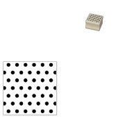 水玉模様ウッドスタンプ（ピンクとブラック） ラバースタンプ (押印)