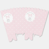 水玉模様エレガントベビーピンクボウガールベビーシャワー フェイバーボックス (見開き)