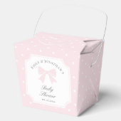 水玉模様エレガントベビーピンクボウガールベビーシャワー フェイバーボックス (正面)