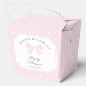 水玉模様エレガントベビーピンクボウガールベビーシャワー フェイバーボックス (裏面)