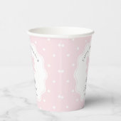 水玉模様エレガントベビーピンクボウガールベビーシャワー 紙コップ (右)
