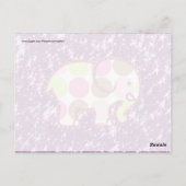 水玉模様エレファントスパークリーパープルガーリーギフト ポストカード (裏面)
