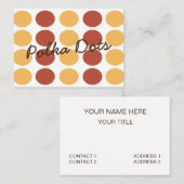 水玉模様オレンジブラウン水玉模様 名刺 (正面/裏面)