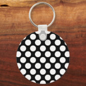 水玉模様オンブラック キーホルダー (正面)