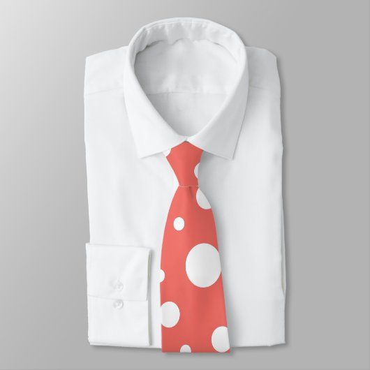 水玉模様オンリビングコーラル ネクタイ (タイ)