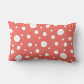 水玉模様オンリビングコーラル ランバークッション (裏面)