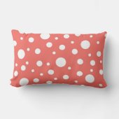 水玉模様オンリビングコーラル ランバークッション (正面)