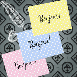 水玉模様オン黄 ポストカード