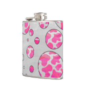 水玉模様カウピンクとホワイト フラスク (左)