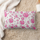 水玉模様カウピンクとホワイト ランバークッション (ブランケット)