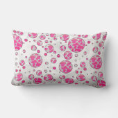 水玉模様カウピンクとホワイト ランバークッション (裏面)