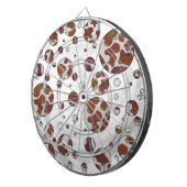 水玉模様カウブラウンおよびホワイトプリント ダーツボード (正面右)