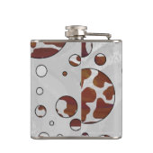 水玉模様カウブラウンおよびホワイトプリント フラスク (裏面)