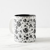 水玉模様カウブラックアンドホワイトプリント ツートーンマグカップ (正面左)