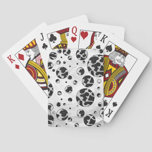水玉模様カウブラックアンドホワイトプリント トランプ (裏面)