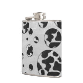 水玉模様カウブラックアンドホワイトプリント フラスク (左)