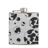 水玉模様カウブラックアンドホワイトプリント フラスク (正面)