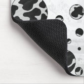 水玉模様カウブラックアンドホワイトプリント マウスパッド (コーナー)