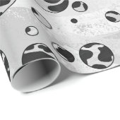 水玉模様カウブラックアンドホワイトプリント ラッピングペーパー (ロールコーナー)