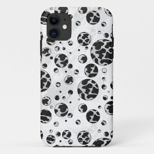 水玉模様カウブラックアンドホワイトプリント Case-Mate iPhoneケース (裏面)