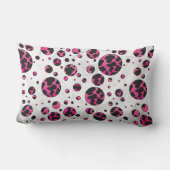 水玉模様カウホットピンクとブラックプリント ランバークッション (裏面)