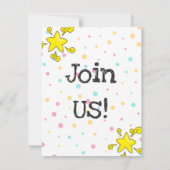 水玉模様カスタム写真 招待状 (裏面)