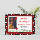 水玉模様カスタム写真 招待状 (スタンド正面)