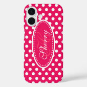 水玉模様カスタム赤ピンク白 Case-Mate iPhoneケース (裏面)