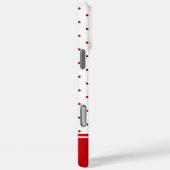 水玉模様カスタム赤白背景モノグラム Case-Mate iPhoneケース (裏面 / 右)