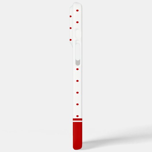 水玉模様カスタム赤白背景モノグラム Case-Mate iPhoneケース (裏面 / 左)